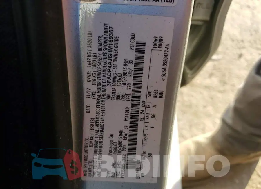 3FADP4AJ6HM169367 Photo# 12