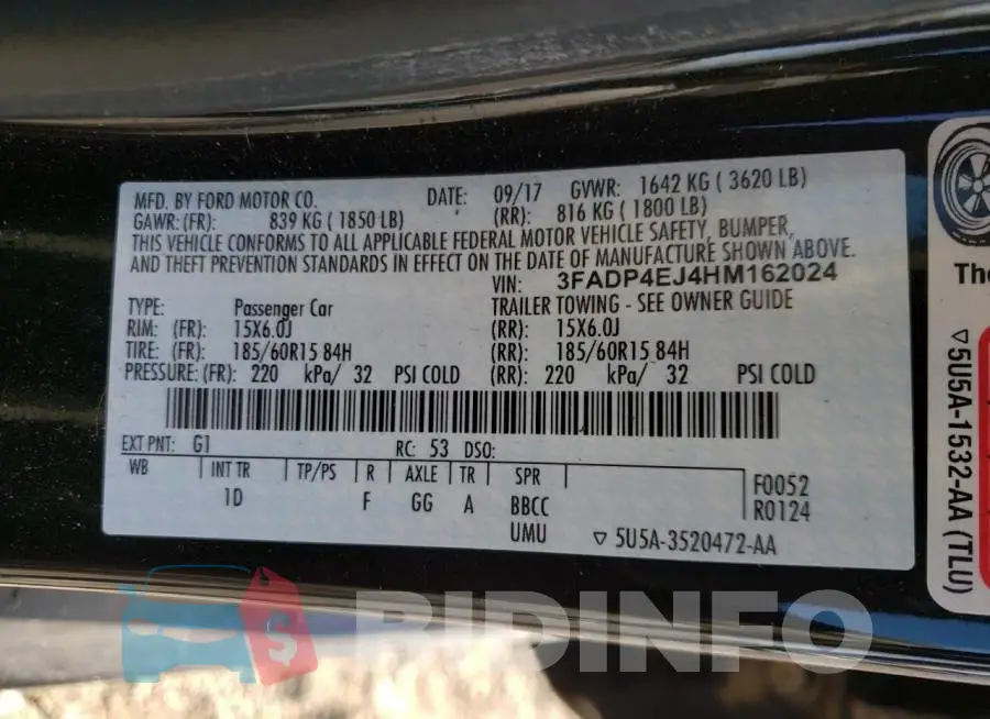 3FADP4EJ4HM162024 Photo# 12
