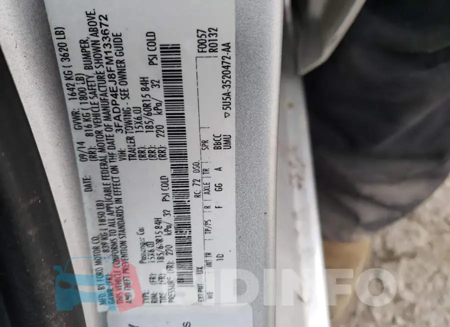 3FADP4EJ8FM133672 Photo# 12