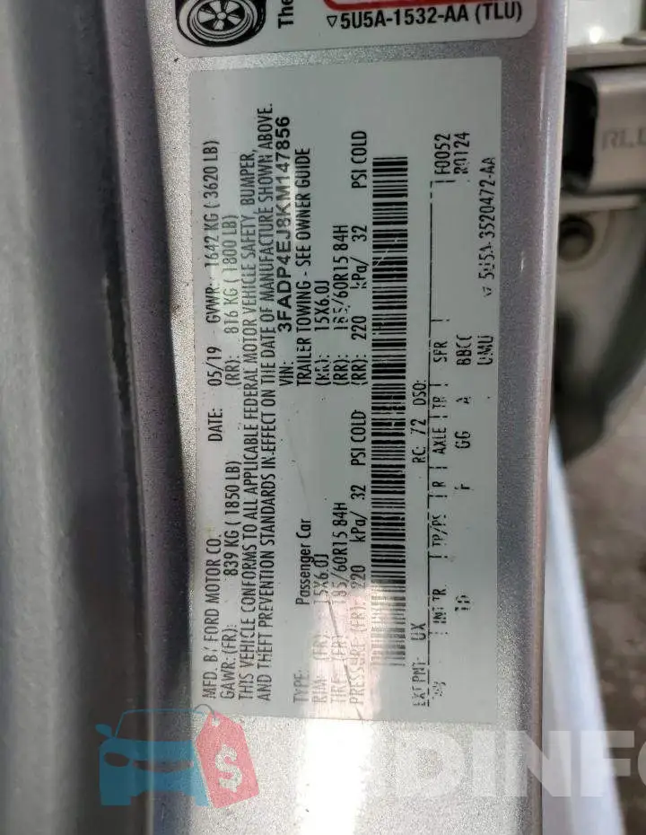 3FADP4EJ8KM147856 Photo# 12