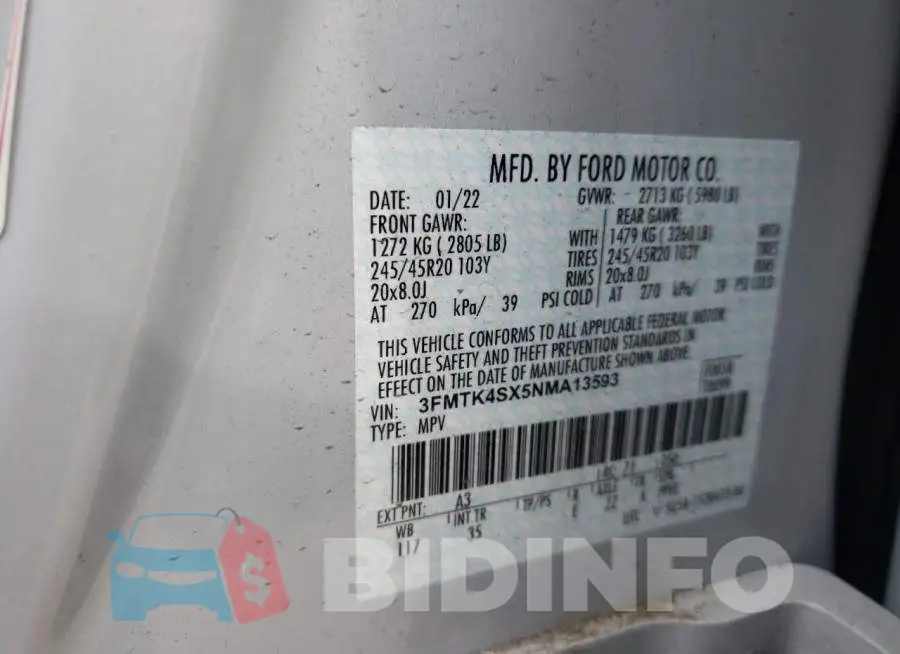 3FMTK4SX5NMA13593 Photo# 13