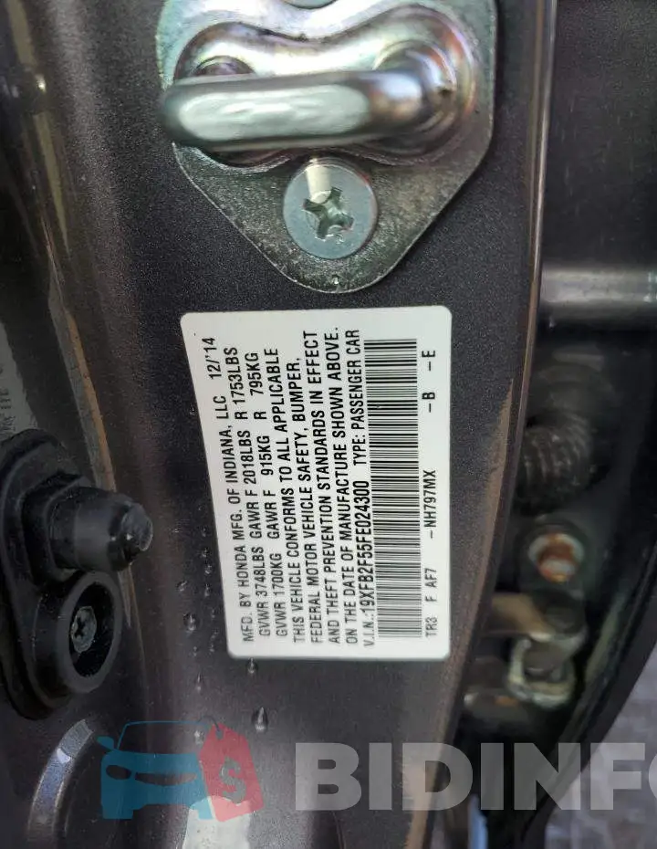 19XFB2F55FE024300 Photo# 13
