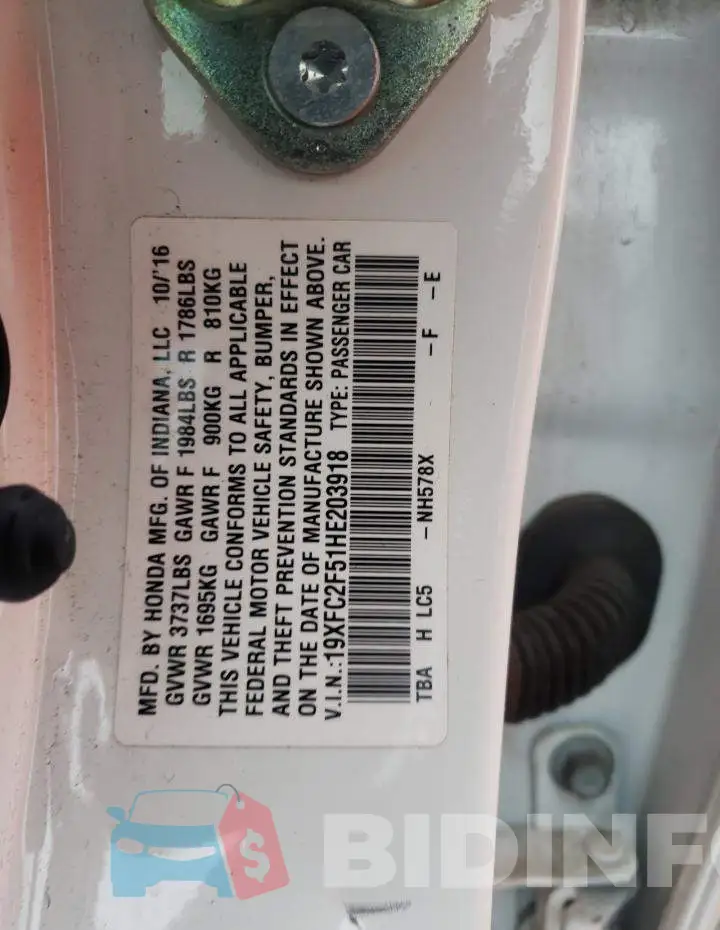 19XFC2F51HE203918 Photo# 12