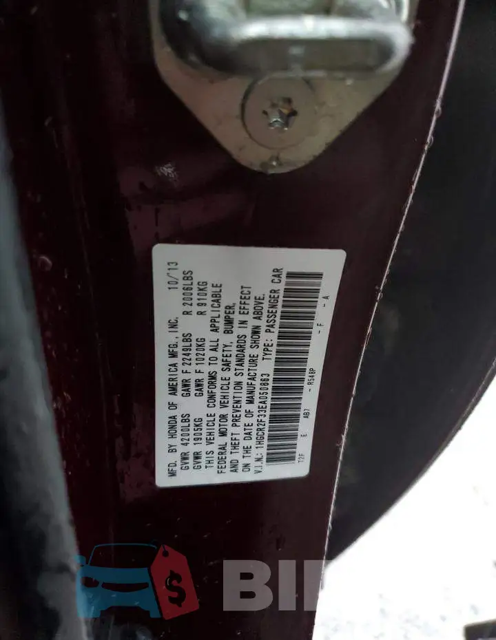 1HGCR2F33EA050863 Photo# 13