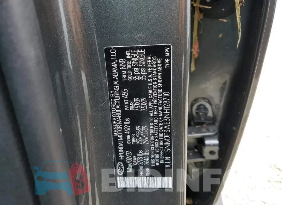 5NMJF3AE3NH128710 Photo# 10