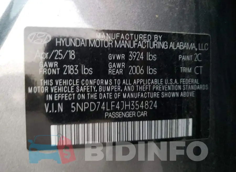 5NPD74LF4JH354824 Photo# 12