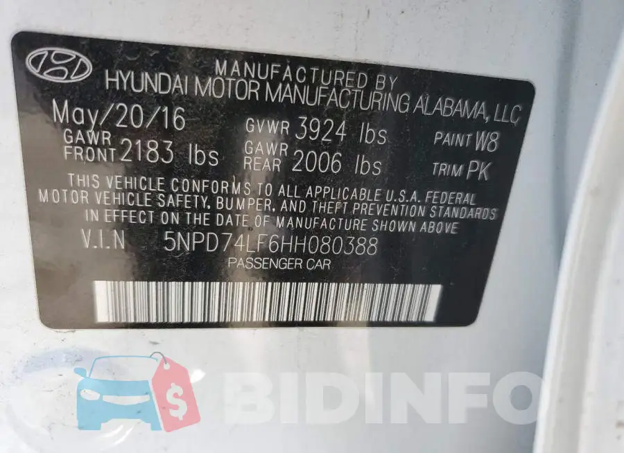5NPD74LF6HH080388 Photo# 12