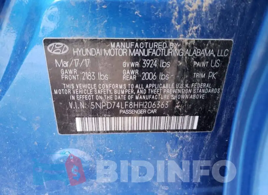 5NPD74LF8HH206363 Photo# 12