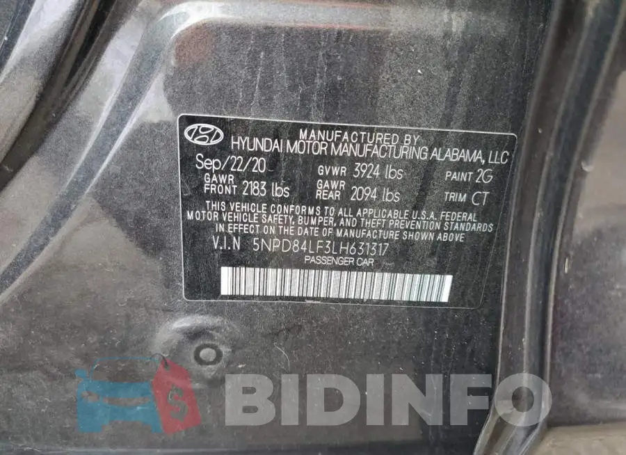 5NPD84LF3LH631317 Photo# 12