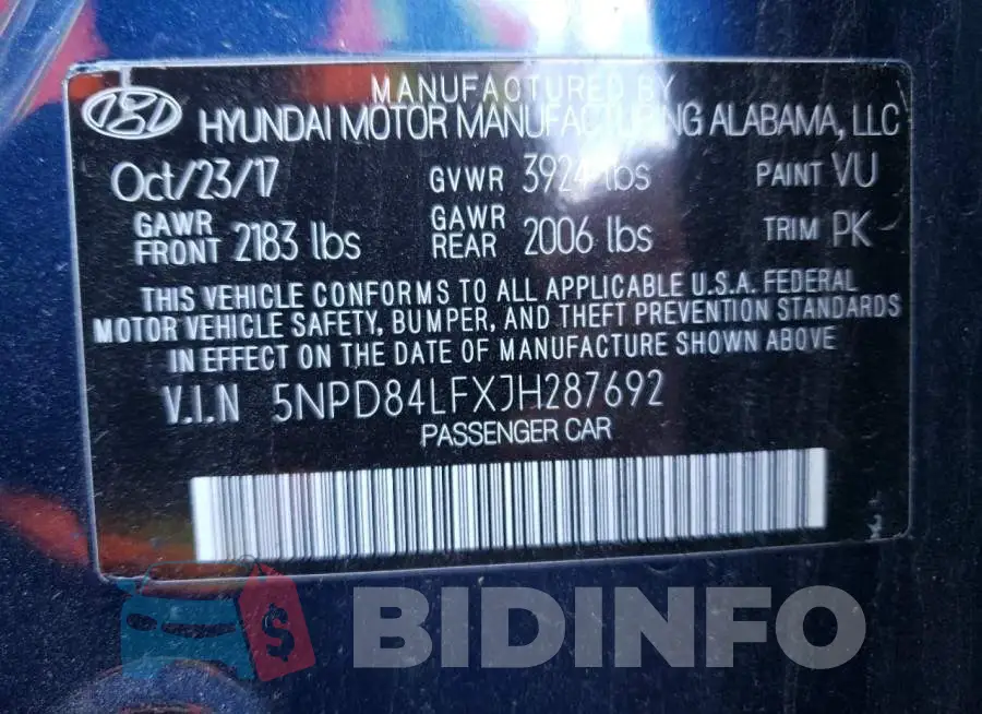 5NPD84LFXJH287692 Photo# 12