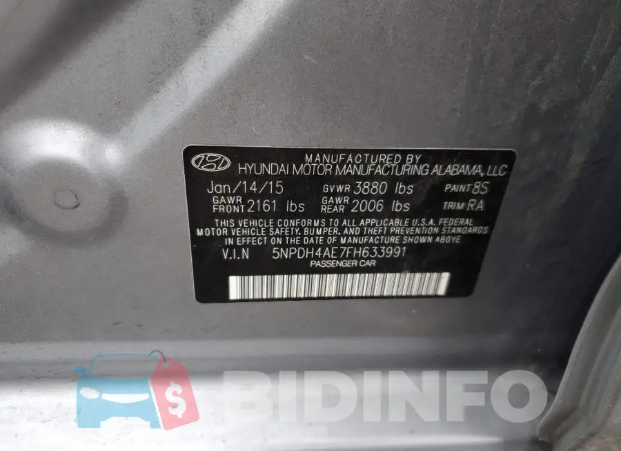 5NPDH4AE7FH633991 Photo# 12