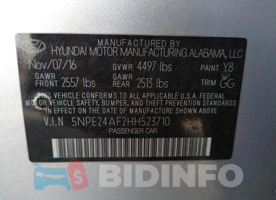 5NPE24AF2HH523710 Photo# 12