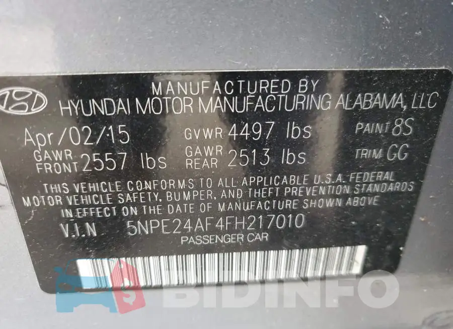 5NPE24AF4FH217010 Photo# 12