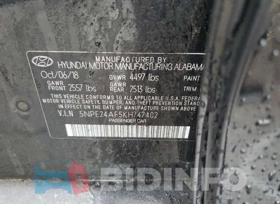 5NPE24AF5KH747402 Photo# 13