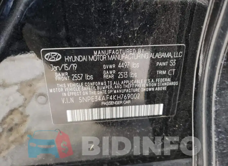 5NPE34AF4KH769002 Photo# 13