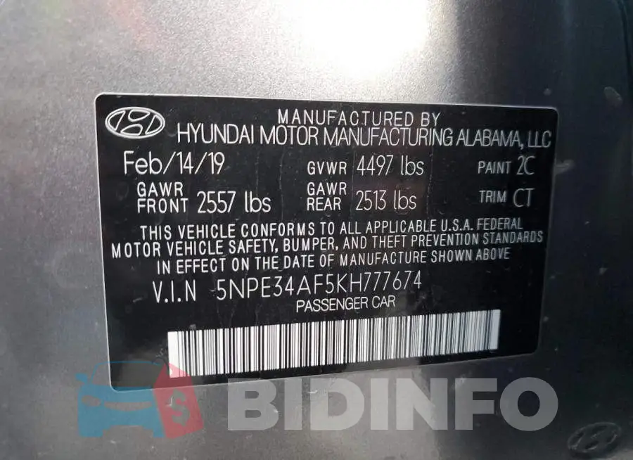 5NPE34AF5KH777674 Photo# 10