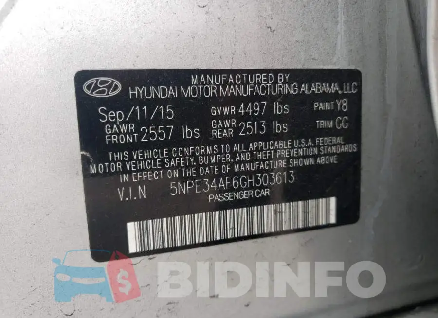 5NPE34AF6GH303613 Photo# 12