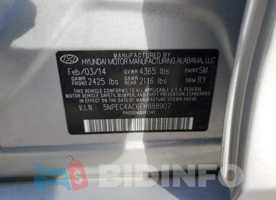 5NPEC4AC6EH888907 Photo# 12