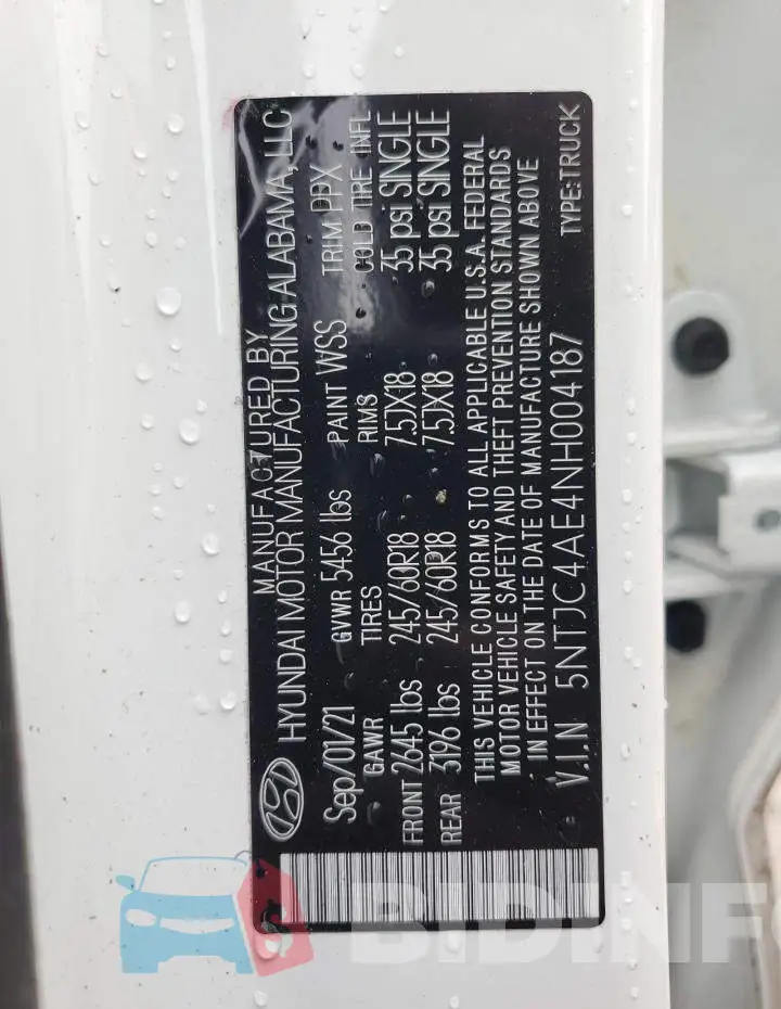 5NTJC4AE4NH004187 Photo# 12