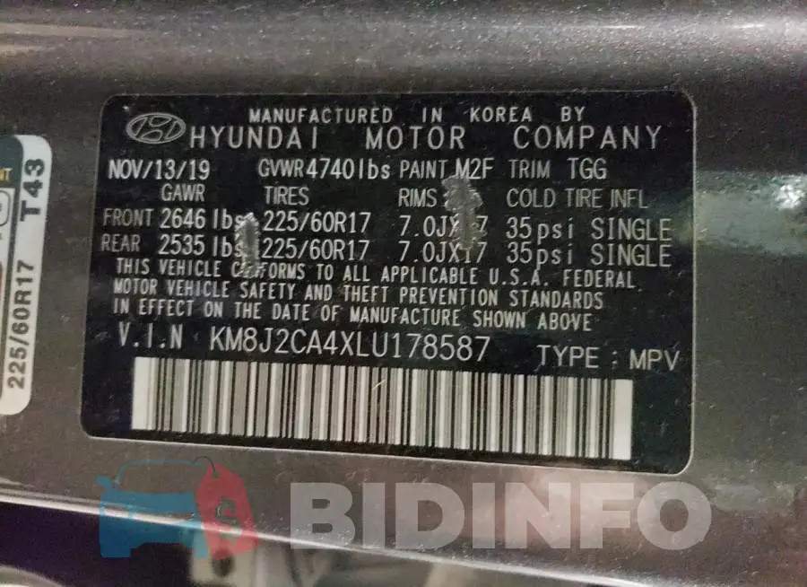 KM8J2CA4XLU178587 Photo# 10