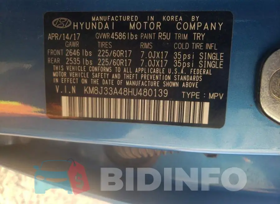 KM8J33A48HU480139 Photo# 10