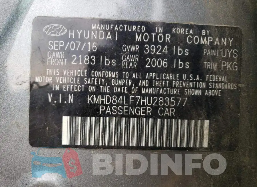 KMHD84LF7HU283577 Photo# 12
