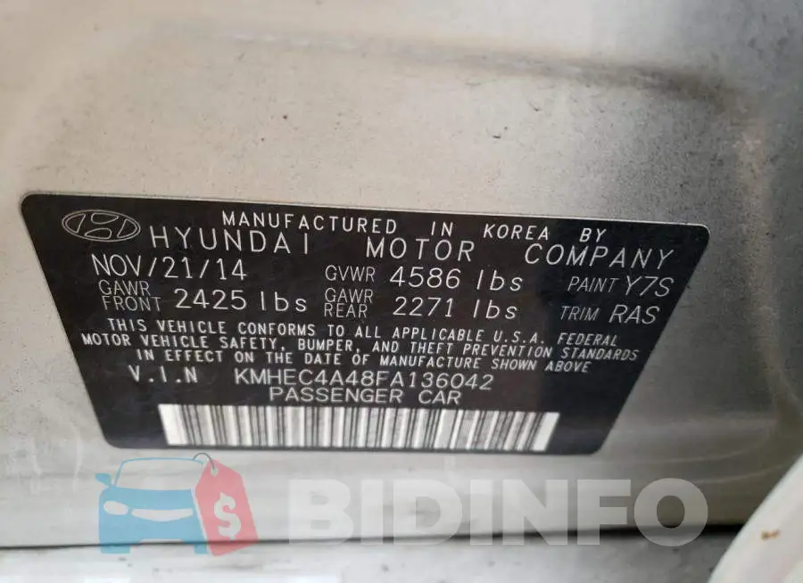 KMHEC4A48FA136042 Photo# 12