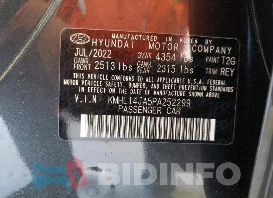 KMHL14JA5PA252299 Photo# 12