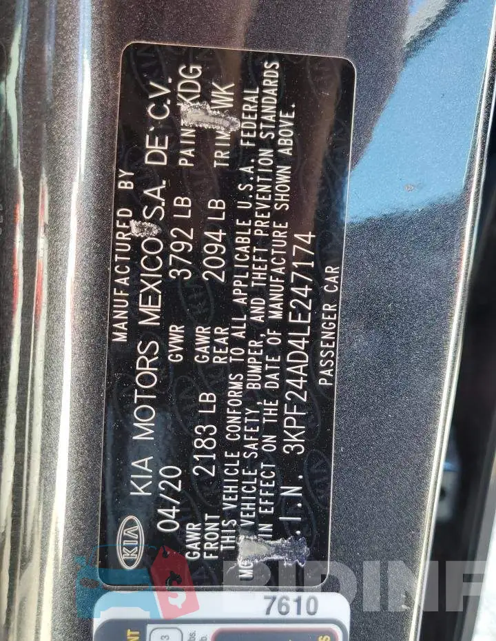 3KPF24AD4LE247174 Photo# 10