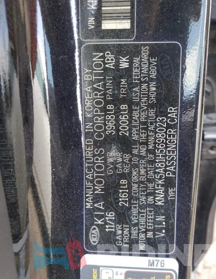 KNAFK5A81H5698023 Photo# 12