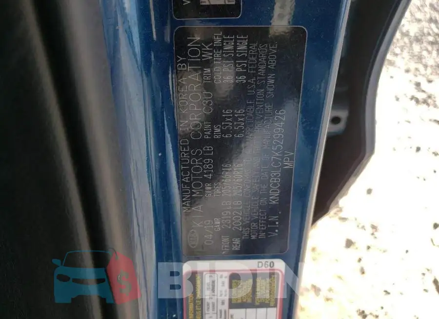 KNDCB3LC7K5299426 Photo# 13