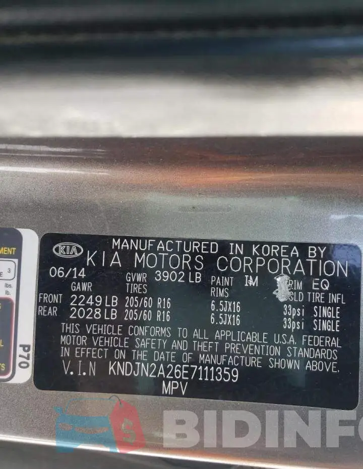 KNDJN2A26E7111359 Photo# 12