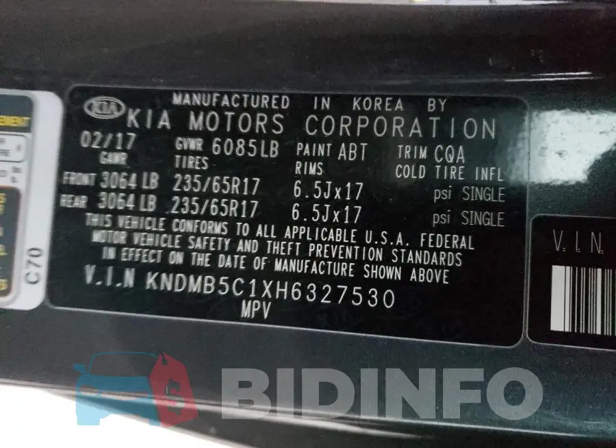 KNDMB5C1XH6327530 Photo# 13