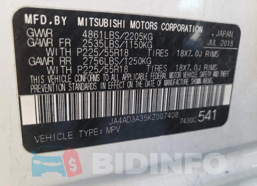 JA4AD3A35KZ007408 Photo# 14