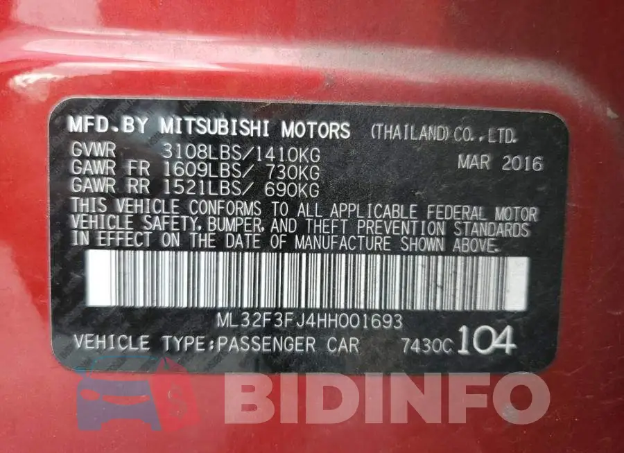 ML32F3FJ4HH001693 Photo# 10
