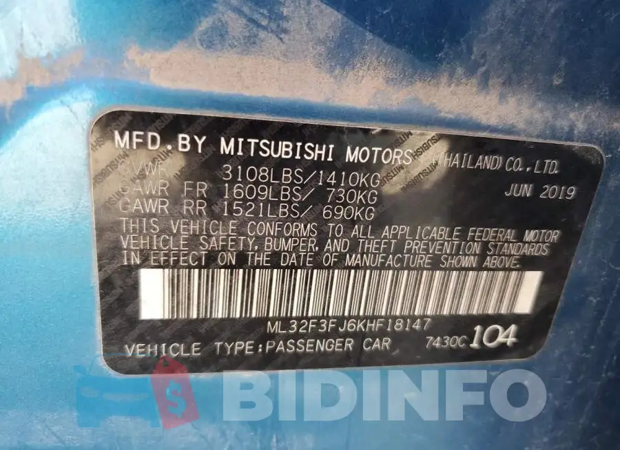 ML32F3FJ6KHF18147 Photo# 10