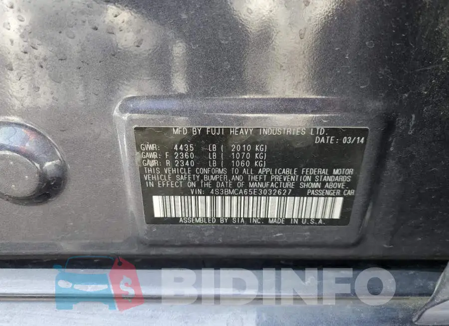 4S3BMCA65E3032627 Photo# 12