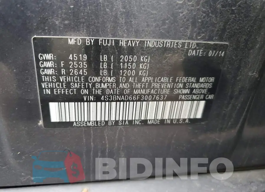 4S3BNAD66F3007637 Photo# 12