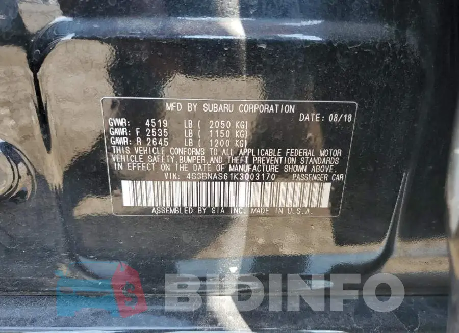 4S3BNAS61K3003170 Photo# 10