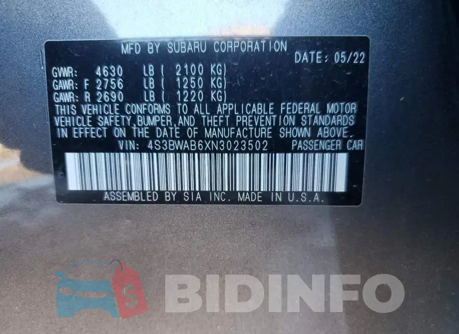 4S3BWAB6XN3023502 Photo# 12