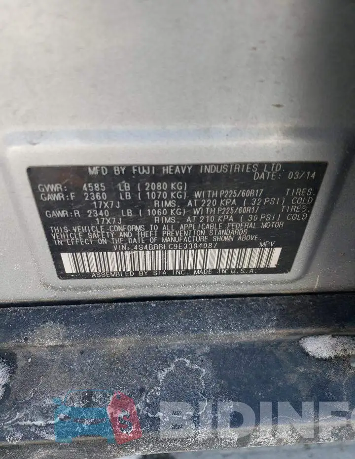 4S4BRBLC9E3304087 Photo# 12