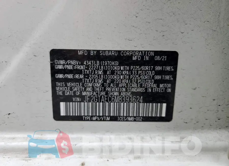JF2GTAEC6M8393624 Photo# 12