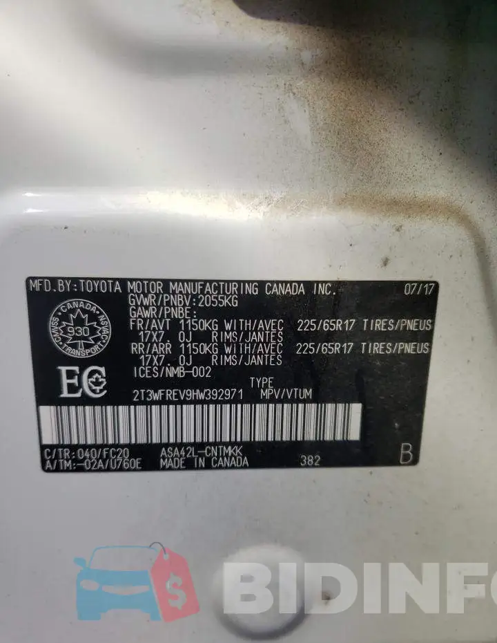 2T3WFREV9HW392971 Photo# 13