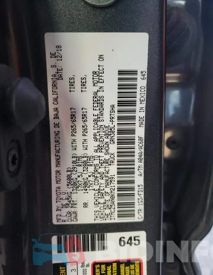 3TMCZ5AN0KM217591 Photo# 12