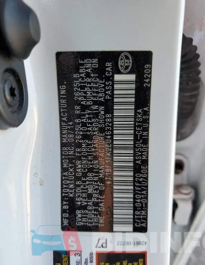 4T1BF1FK2EU463288 Photo# 12