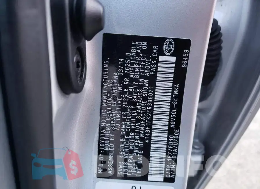 4T4BF1FK2ER396021 Photo# 13