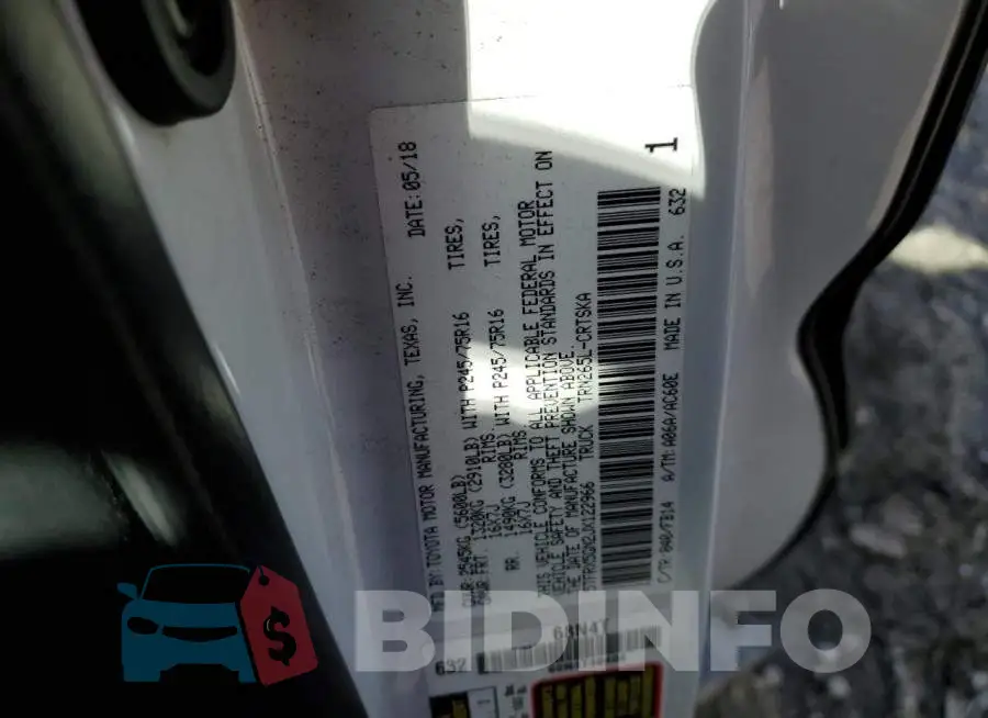 5TFRX5GN2JX122966 Photo# 12