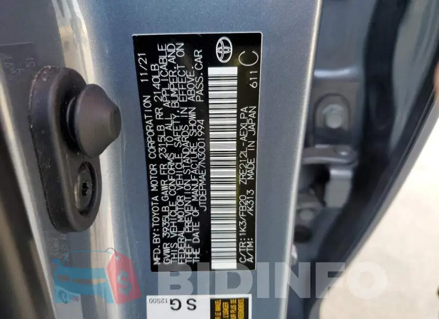 JTDEPMAE7N3001994 Photo# 10