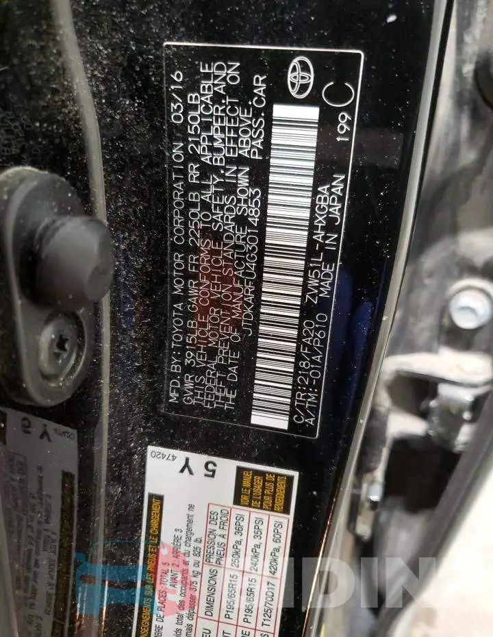 JTDKARFU4G3014853 Photo# 12