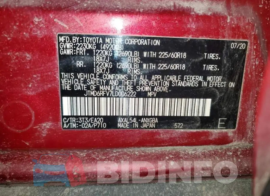 JTMD6RFV7LD006222 Photo# 13